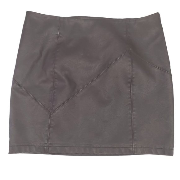 Noisy May Rebel Faux Leather Mini Skirt - Picture 1 of 14